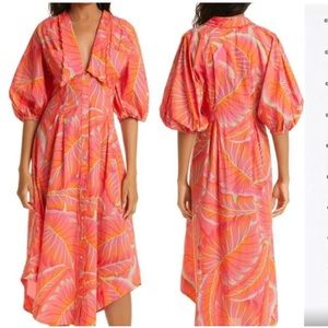 New FARM Rio Bright Forest Midi Dress